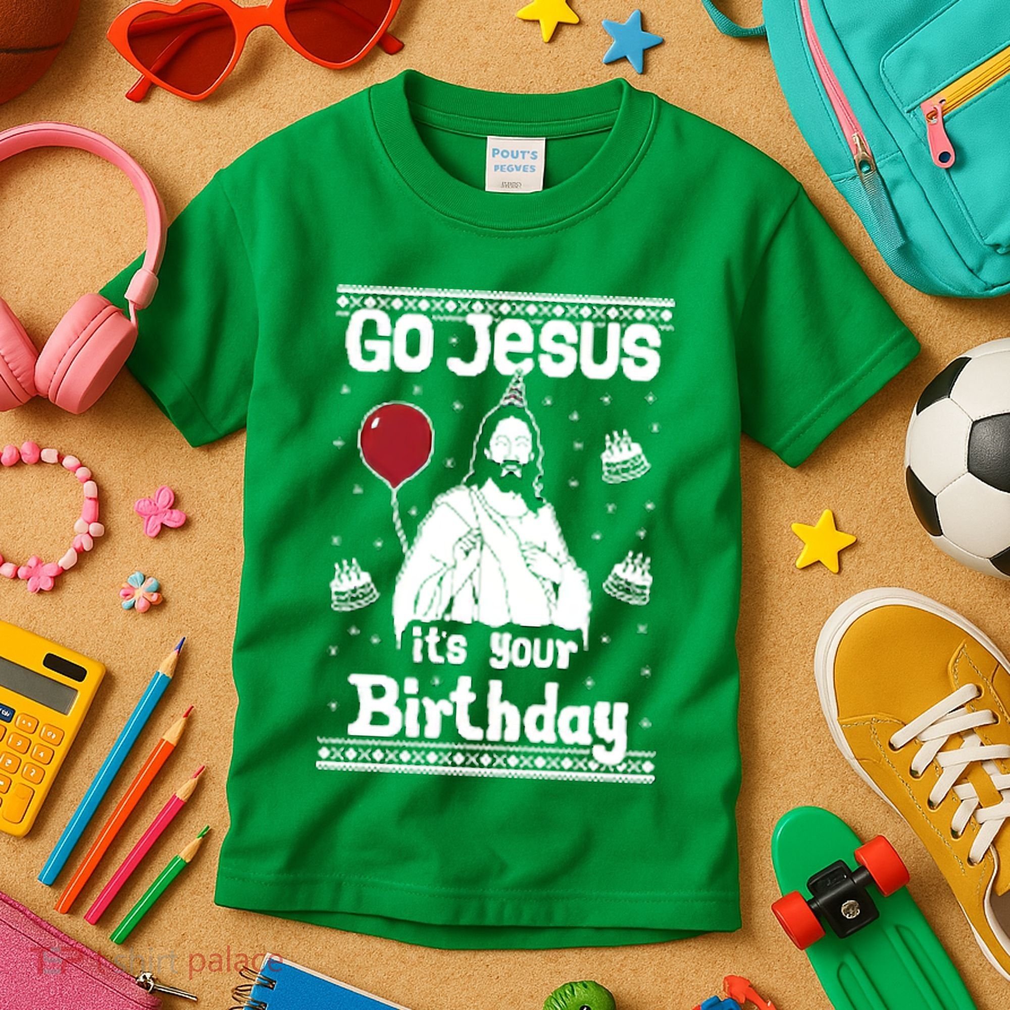 Go Jesus Its Your Birthday Ugly Christmas Kids T-Shirt
