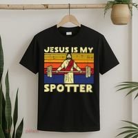 Gym Jesus Is My Spotter Christian Workout Lifting T-Shirt thumb 2