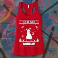 Go Jesus ItS Your Birthday Funny Christian Ugly Christmas Women's Tank Top thumb 3