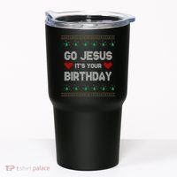 Go Jesus It's Your Birthday Ugly Christmas Party Tumbler thumb 0
