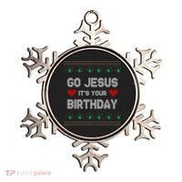 Go Jesus It's Your Birthday Ugly Christmas Party Ornament thumb 0