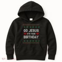 Go Jesus It's Your Birthday Ugly Christmas Party Kids Hoodie thumb 0