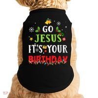 Go Jesus Its Your Birthday Funny Christmas Doggie Tank thumb 0