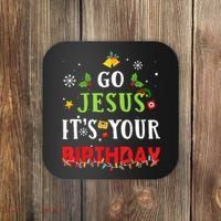 Go Jesus Its Your Birthday Funny Christmas Coaster thumb 0