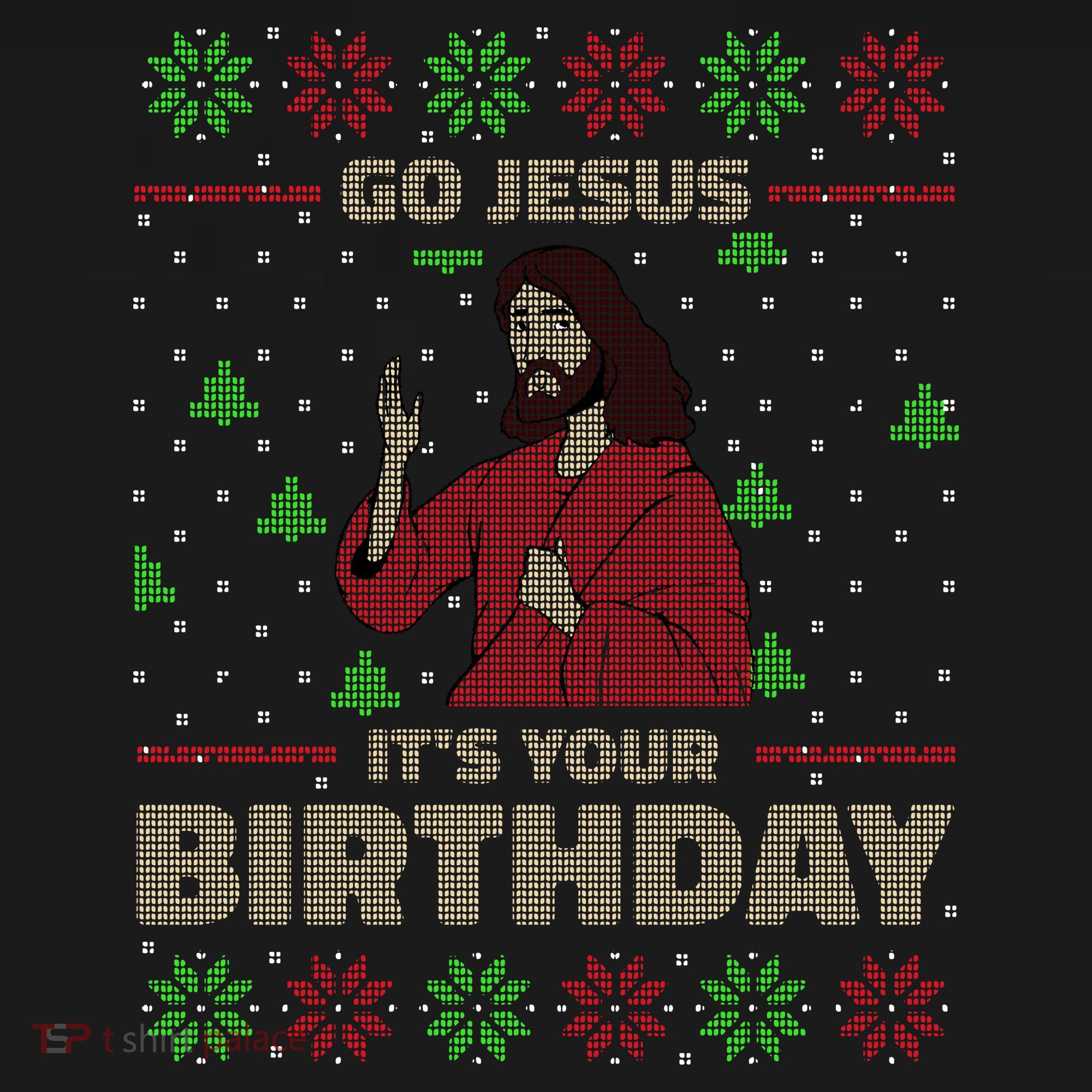 Go Jesus It's Your Birthday Christian Funny Ugly Christmas Women's Tank Top