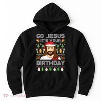 Go Jesus Its Your Birthday Ugly Christmas Sweater Funny Hoodie thumb 0