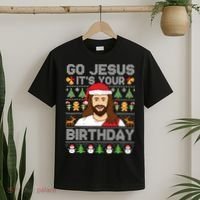 Go Jesus Its Your Birthday Ugly Christmas Sweater Funny T-Shirt thumb 2