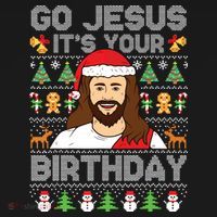 Go Jesus Its Your Birthday Ugly Christmas Sweater Funny Tank Top thumb 6