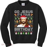 Go Jesus Its Your Birthday Ugly Christmas Sweater Funny Kids Sweatshirt thumb 0