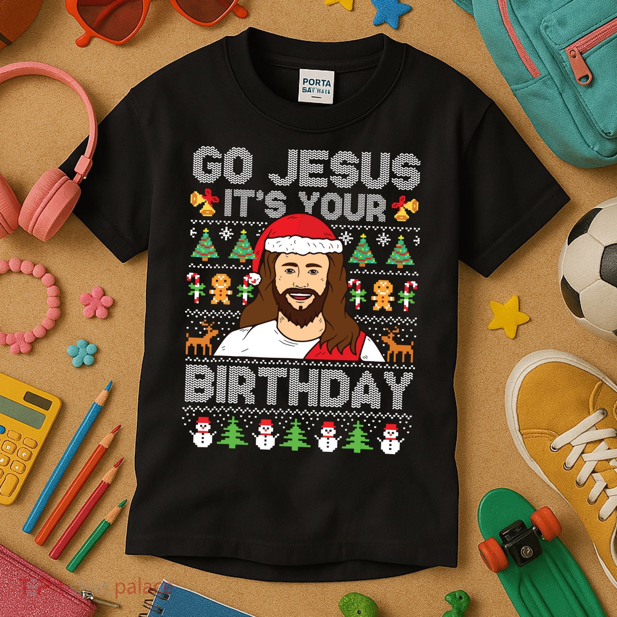 Go Jesus Its Your Birthday Ugly Christmas Sweater Funny Kids T-Shirt