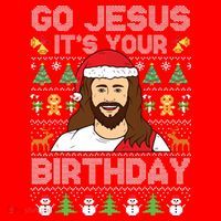 Go Jesus Its Your Birthday Ugly Christmas Sweater Funny Santa Hat thumb 1