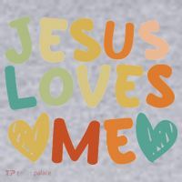 Groovy Jesus Loves Me Biblical Christian Church Retro Women's Racerback Cropped Tank thumb 2