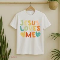 Groovy Jesus Loves Me Biblical Christian Church Retro T-Shirt thumb 2