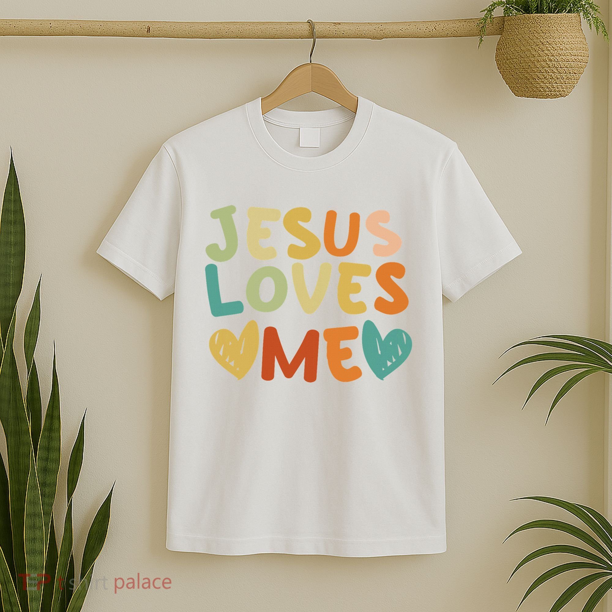 Groovy Jesus Loves Me Biblical Christian Church Retro T-Shirt