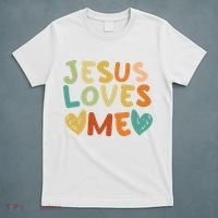 Groovy Jesus Loves Me Biblical Christian Church Retro T-Shirt thumb 5