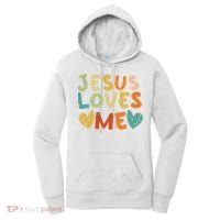 Groovy Jesus Loves Me Biblical Christian Church Retro Women's Hoodie thumb 0