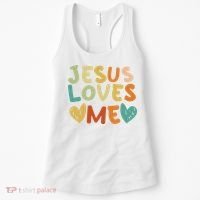 Groovy Jesus Loves Me Biblical Christian Church Retro Women's Tank Top thumb 0