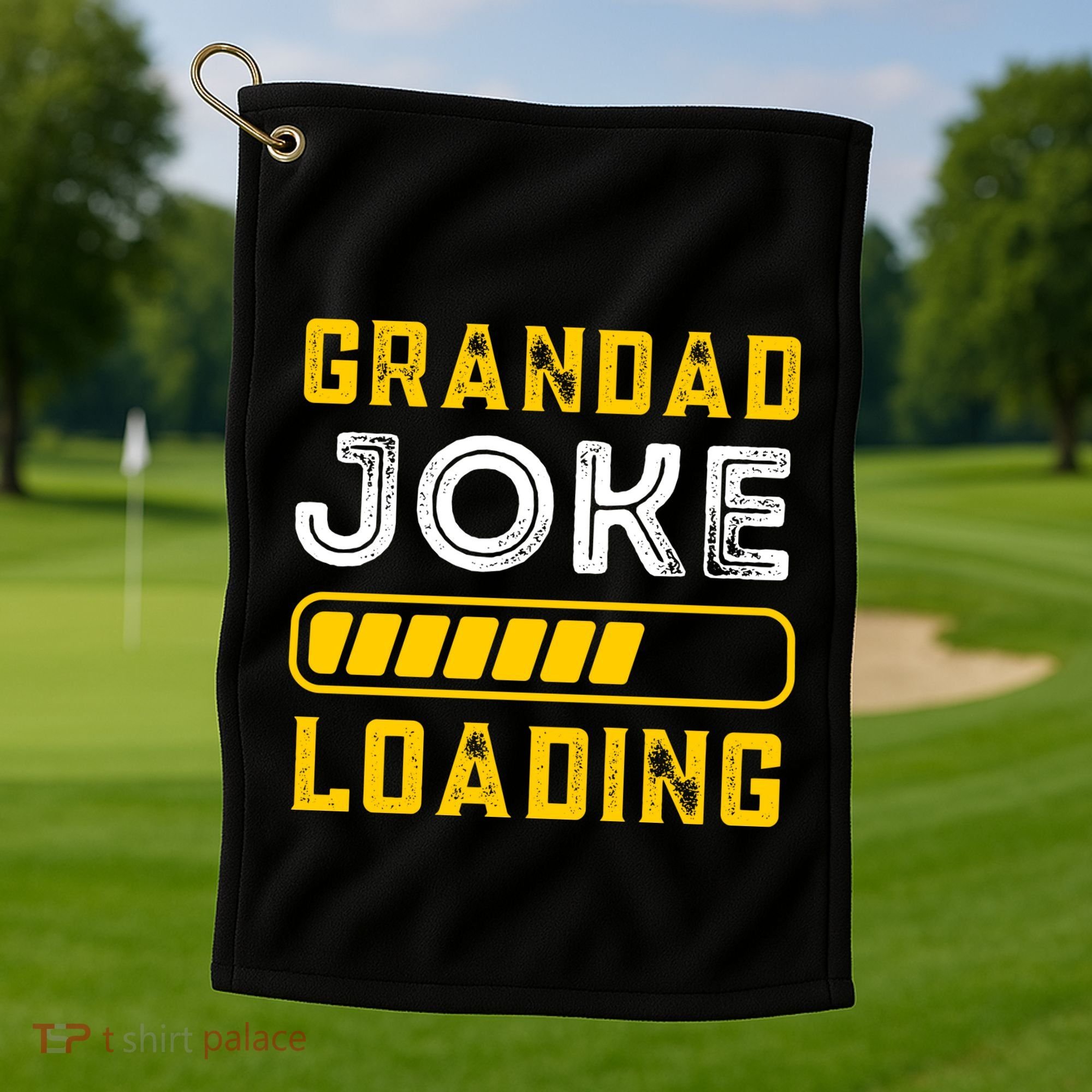 Grandad Joke Loading Funny Fathers Day Golf Towel