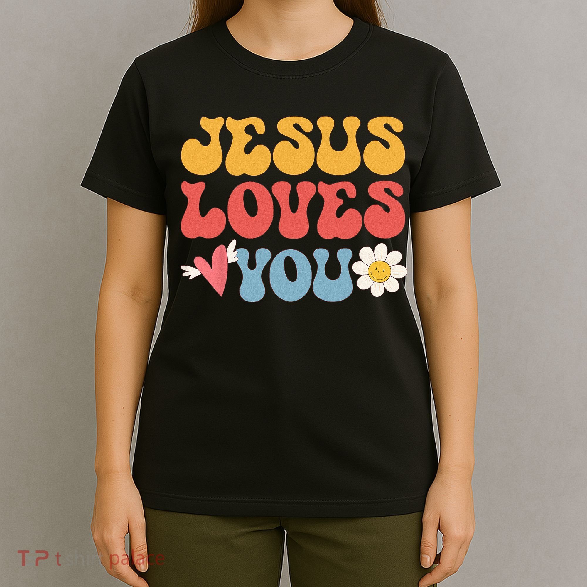 Groovy Jesus Loves You Christian 70s Hippie T-Shirt