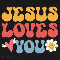 Groovy Jesus Loves You Christian 70s Hippie Toddler Sweatshirt thumb 2