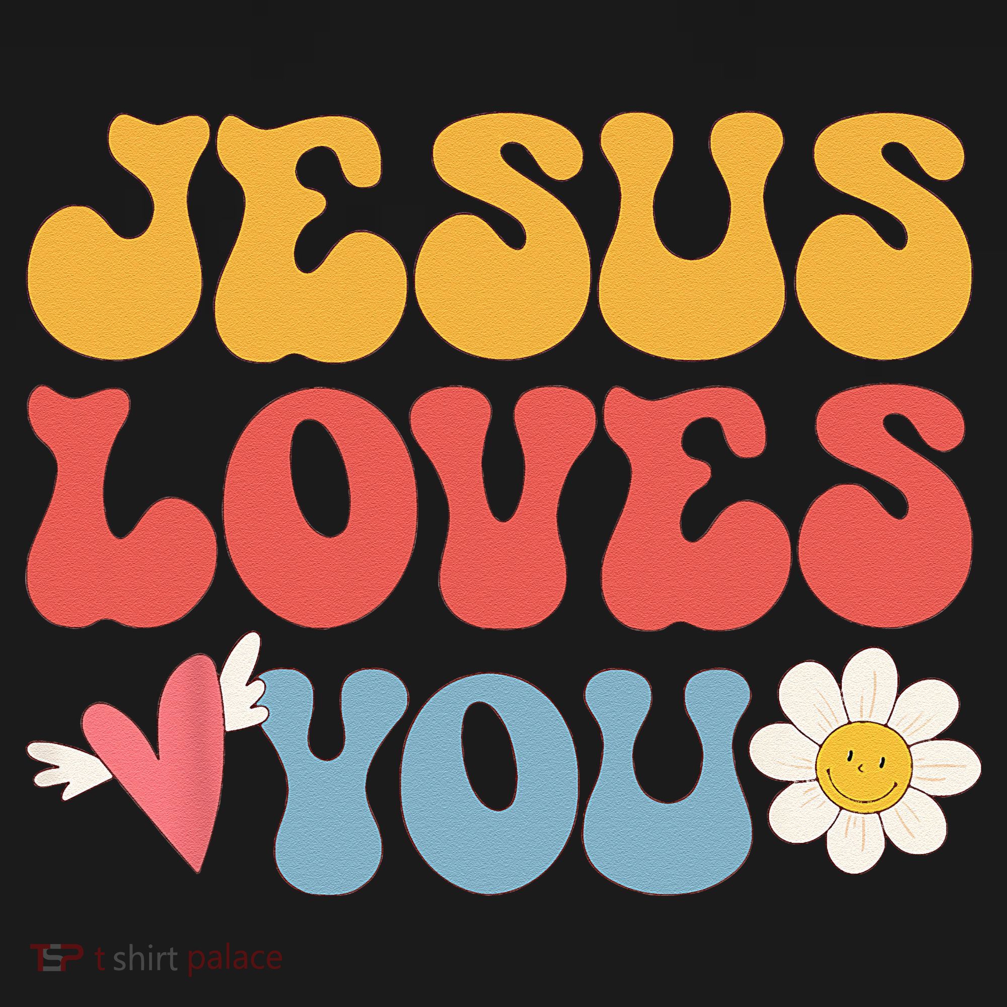 Groovy Jesus Loves You Christian 70s Hippie Toddler Sweatshirt