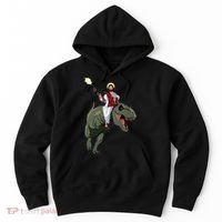 Gun Jesus Riding A Trex Dinosaur Funny Christian Dino Lover Hoodie thumb 0