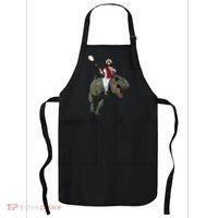 Gun Jesus Riding A Trex Dinosaur Funny Christian Dino Lover Apron thumb 0