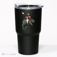 Gun Jesus Riding A Trex Dinosaur Funny Christian Dino Lover Tumbler thumb 0