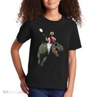 Gun Jesus Riding A Trex Dinosaur Funny Christian Dino Lover Kids T-Shirt thumb 2