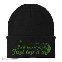 Golf Just Tap It In Funny Golf Player Golfing Sport Quote Beanie thumb 0