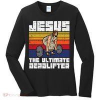 Gym Jesus Ultimate Deadlifter Christian Workout Women's Long Sleeve Shirt thumb 0