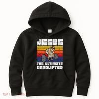 Gym Jesus Ultimate Deadlifter Christian Workout Kids Hoodie thumb 0