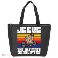 Gym Jesus Ultimate Deadlifter Christian Workout Tote Bag thumb 0