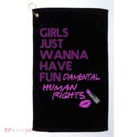 Girls Just Wanna Have Fundamental Human Rights Golf Towel thumb 0