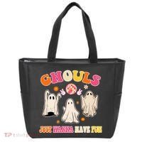 Ghouls Just Wanna Have Fun Halloween Groovy Ghost Tote Bag thumb 0