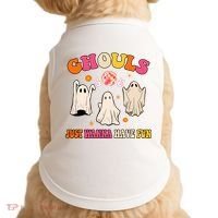 Ghouls Just Wanna Have Fun Halloween Groovy Ghost Doggie Tank thumb 0