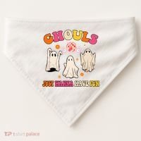 Ghouls Just Wanna Have Fun Halloween Groovy Ghost USA-Made Doggie Bandana thumb 0