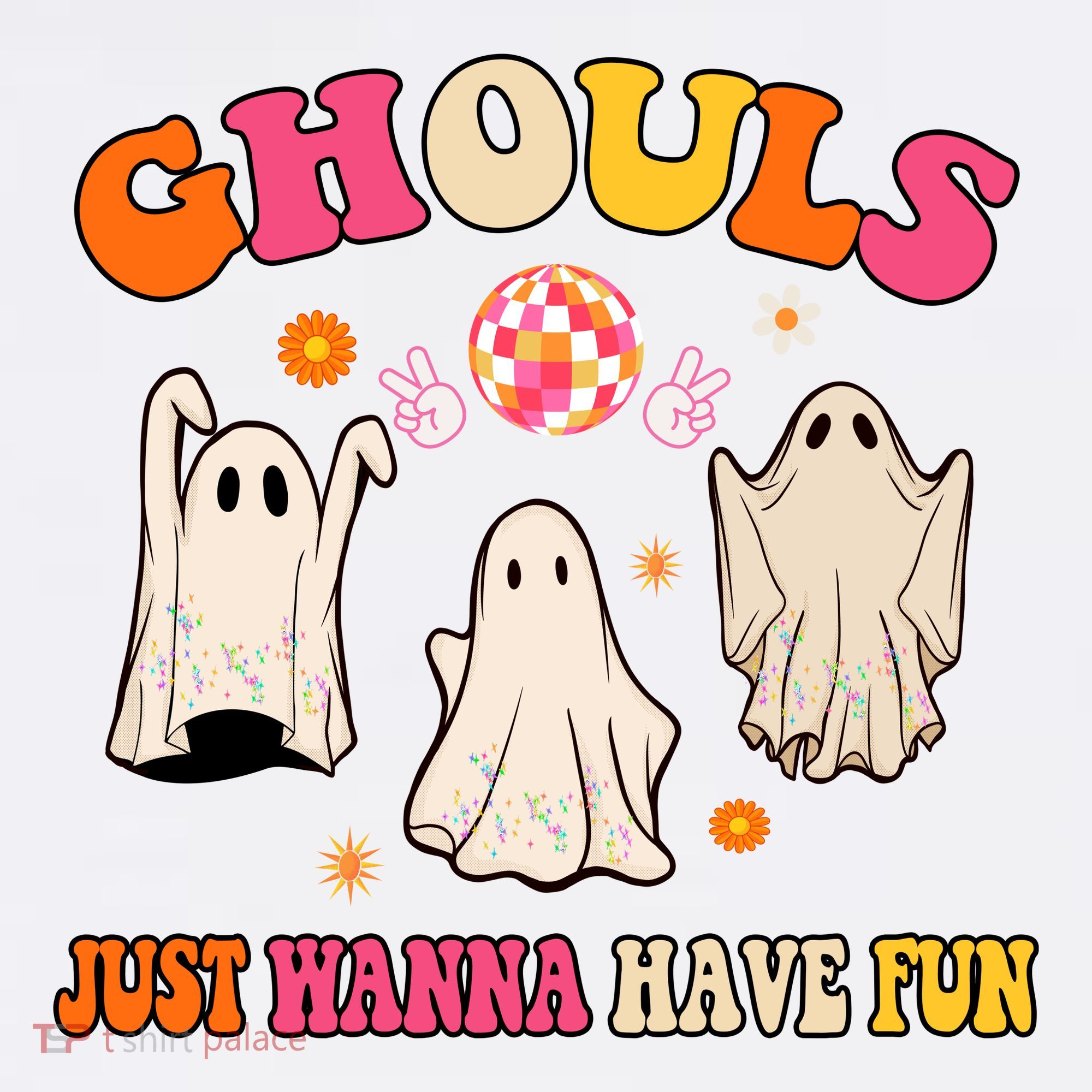 Ghouls Just Wanna Have Fun Halloween Groovy Ghost Hoodie