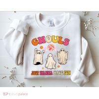 Ghouls Just Wanna Have Fun Halloween Groovy Ghost Sweatshirt thumb 2