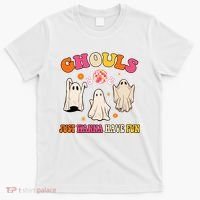 Ghouls Just Wanna Have Fun Halloween Groovy Ghost T-Shirt thumb 0
