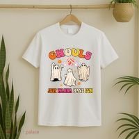Ghouls Just Wanna Have Fun Halloween Groovy Ghost T-Shirt thumb 2