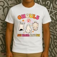 Ghouls Just Wanna Have Fun Halloween Groovy Ghost T-Shirt thumb 3