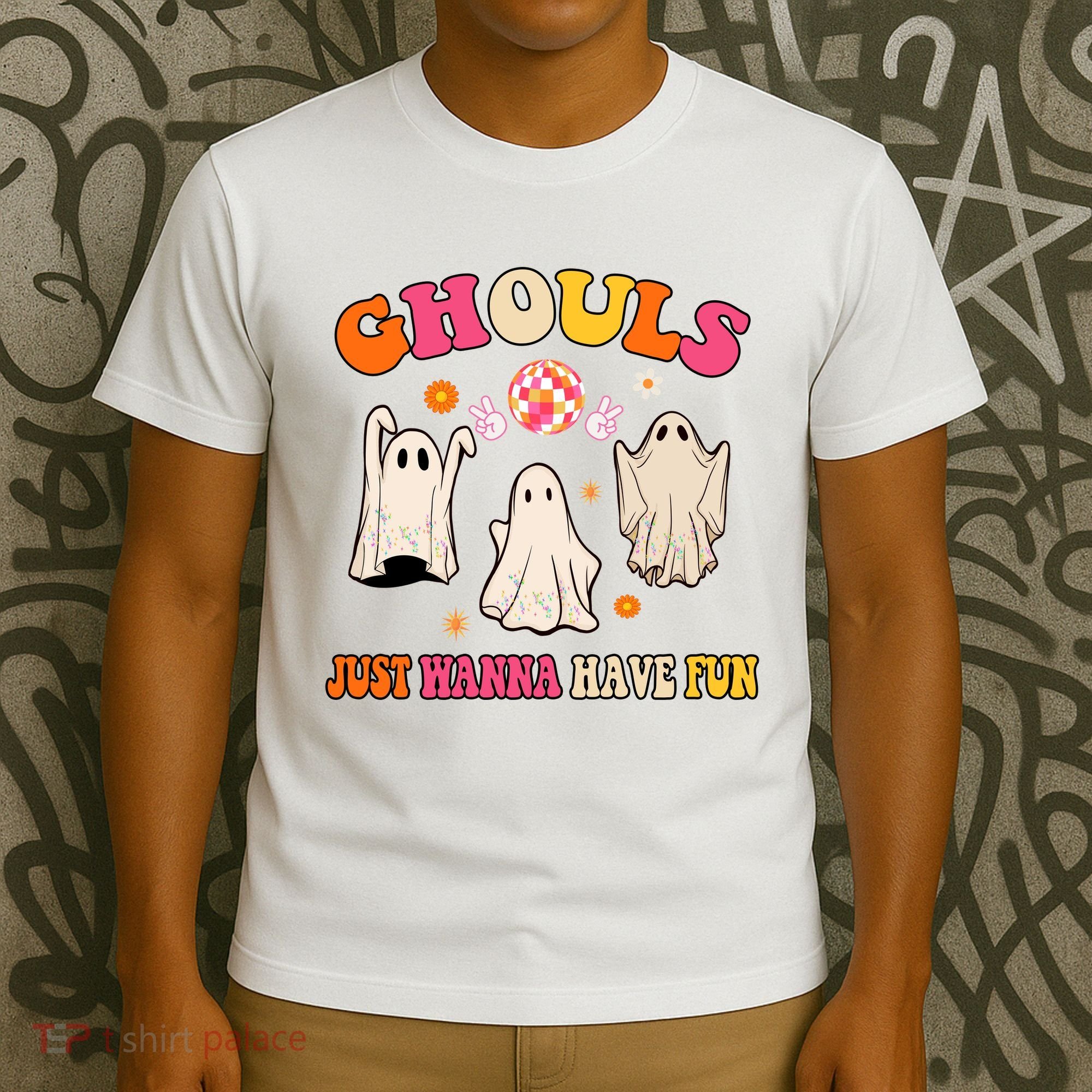 Ghouls Just Wanna Have Fun Halloween Groovy Ghost T-Shirt
