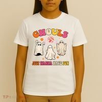 Ghouls Just Wanna Have Fun Halloween Groovy Ghost T-Shirt thumb 4