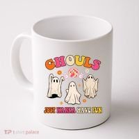Ghouls Just Wanna Have Fun Halloween Groovy Ghost Coffee Mug thumb 0
