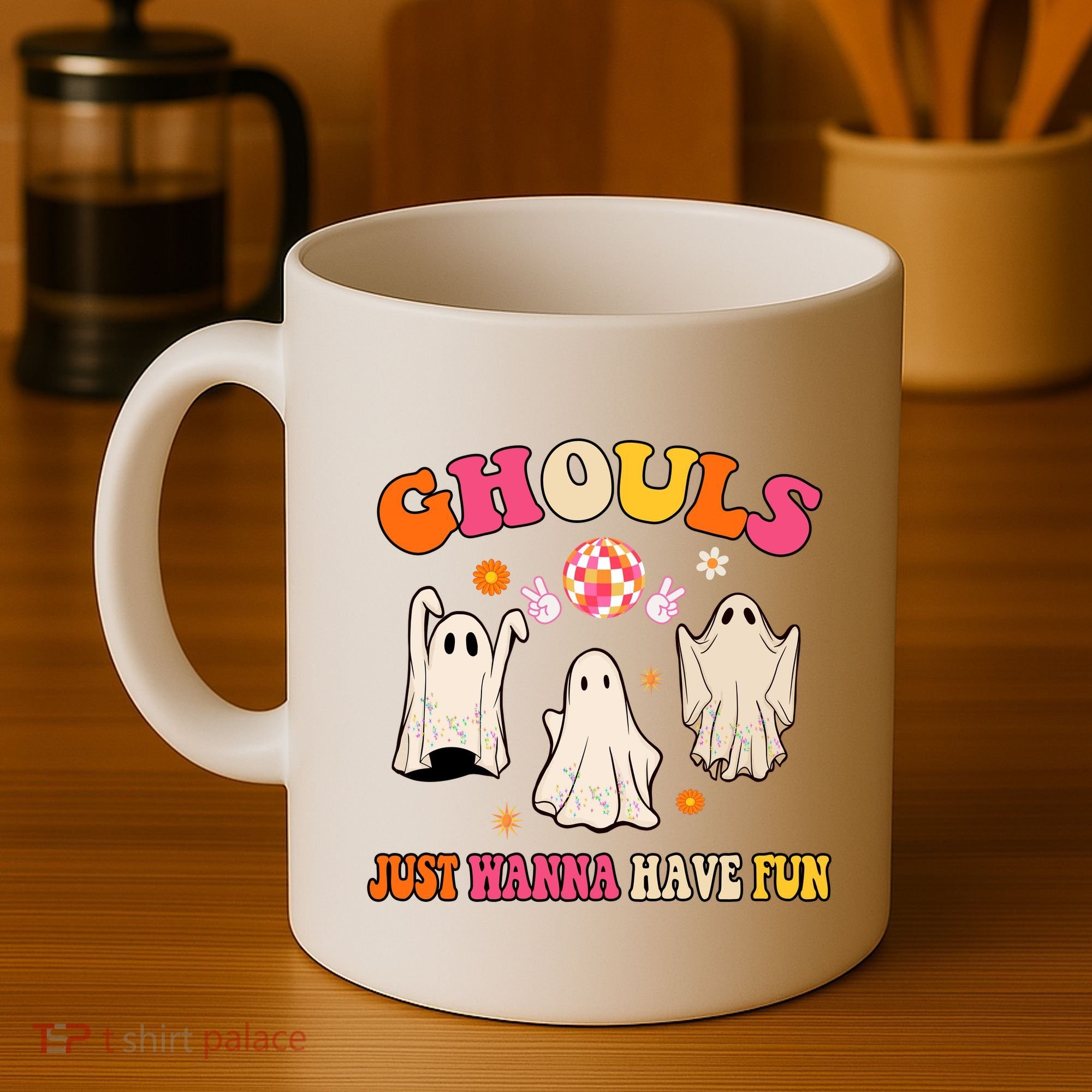 Ghouls Just Wanna Have Fun Halloween Groovy Ghost Coffee Mug