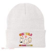 Ghouls Just Wanna Have Fun Halloween Groovy Ghost Beanie thumb 0