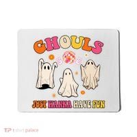Ghouls Just Wanna Have Fun Halloween Groovy Ghost Mousepad thumb 0