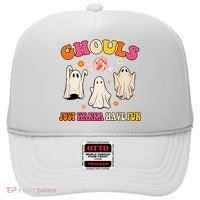 Ghouls Just Wanna Have Fun Halloween Groovy Ghost Hat thumb 0