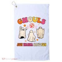 Ghouls Just Wanna Have Fun Halloween Groovy Ghost Golf Towel thumb 0